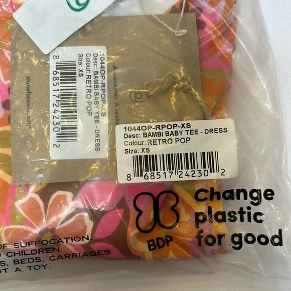 Stone Fox Bambi Baby Tee Dress-Retro Pop-XS NWT - Picture 7 of 9